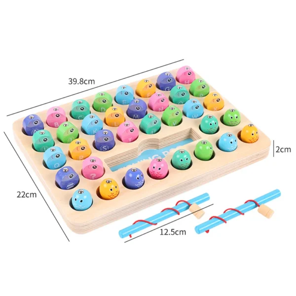 Wooden magnetic fishing toy, baby concentration training game