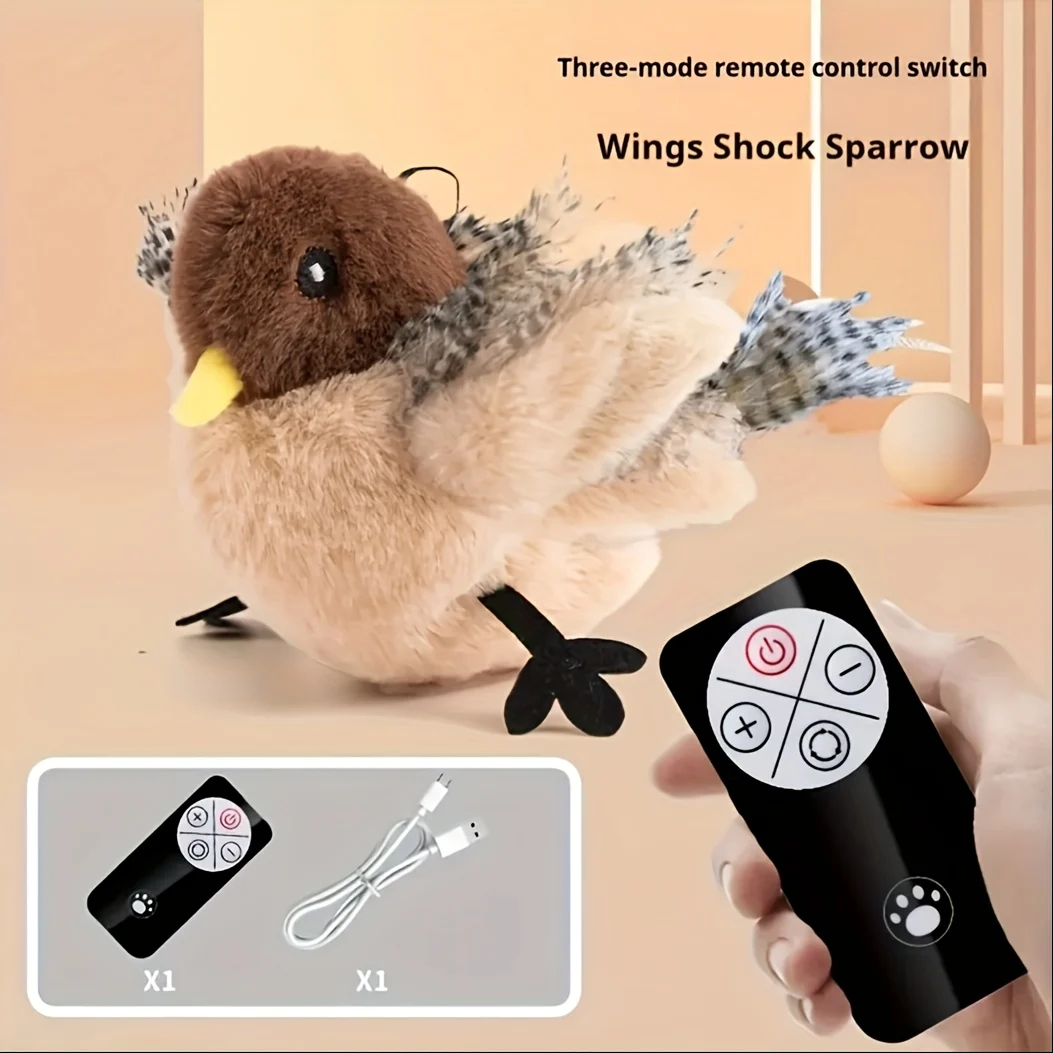 Interactive RC Flying Bird Cat Toy Rechargeable RC Bird Cat Toy