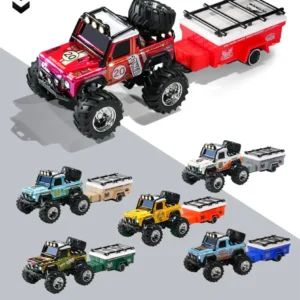 Alloy remote-controlled off-road vehicle+trailer
